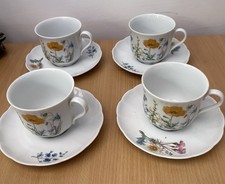 Seltmann Weiden Bavaria West Germany Set of 4 Cups and Saucers Jasmin/Jasmine