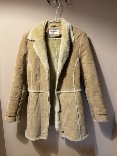 Real leather suede coat with - leather,