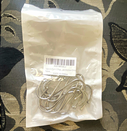 Silver metal shaped hanging - metal, s-shaped