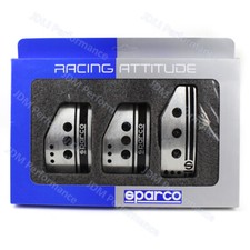 Silver SPARCO 3pcs/set MT Car Aluminum Accelerator Brake Clutch Pedals Pad Cover