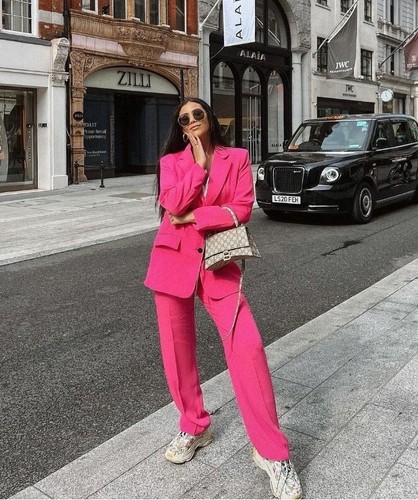 Zara fuchsia blazer - blazer, flap