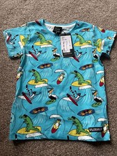 Villervalla Viller Valla Reef Blue AOP Animal Surfing T-shirt Size 98 Scandi