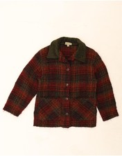 WEAVE OF THE IRISH Womens 4 Button Blazer Jacket UK 10 Small Red Check DH18