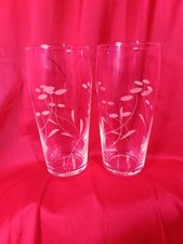 Set Of 2 Art Deco Vine Patterned Cocktail Glasses 41cm Tall Marked 'France' 