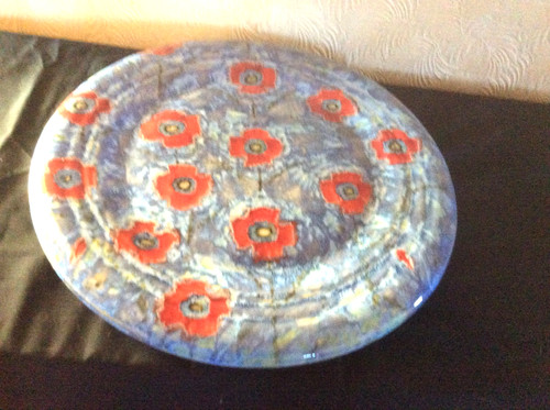 Anita harris poppies charger - poppies,