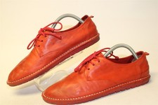 Marsell Red Leather Lace Up Oxford Italy Made Women Size 9 40 Stylish Flat Shoes