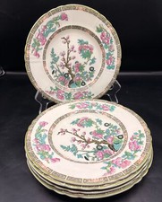 ART DECO MYOTT & SON CHINA INDIAN TREE  STAFFORDSHIRE 5-SALAD/DESSERT PLATES