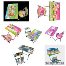 Kids Simple Folding Table & Chair Cartoon Activity Desk Study Different Designs