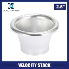 2.5" Inlet Bellmouth Velocity Stack Adapter Air Intake Turbo Horn Silver Tone