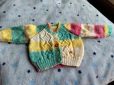 hand knitted new born baby cardigan