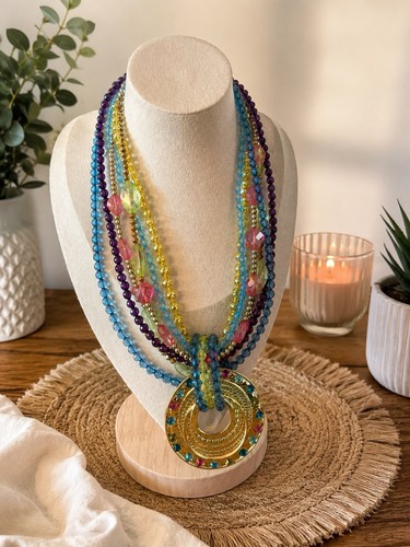 Statement multicolour beaded - multicolour,