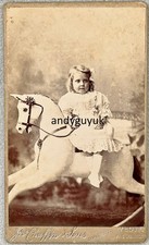 CDV GIRL RIDING ROCKING HORSE