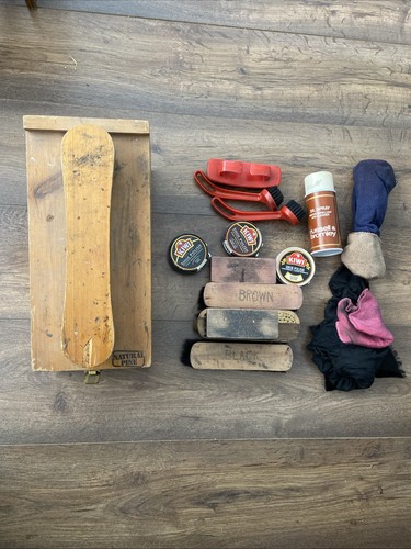 Antique shoe shine box - antique,
