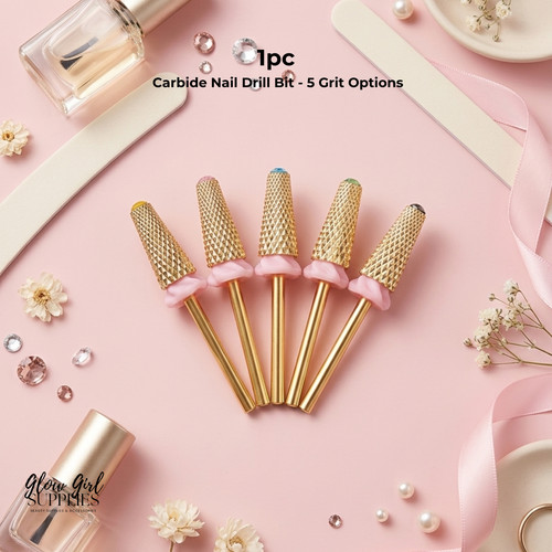 Gold pink carbide nail drill - gold,