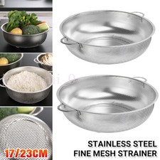 Stainless Steel Fine Mesh Strainer Bowl Drainer Vegetable Sieve Colander