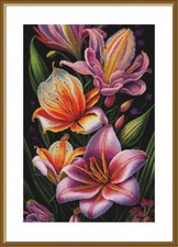 DIY Needlepoint Counted Cross Stitch "Flower rhapsody" Embroidery Kit Unprinted