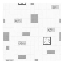 Contour Cafe Culture Wallpaper Kitchen Grey/White Tiled Washable Typography
