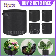 5PCS 5 Gallon Fabric Plant Pots Grow Bags with Handles Planter Planting Baskets