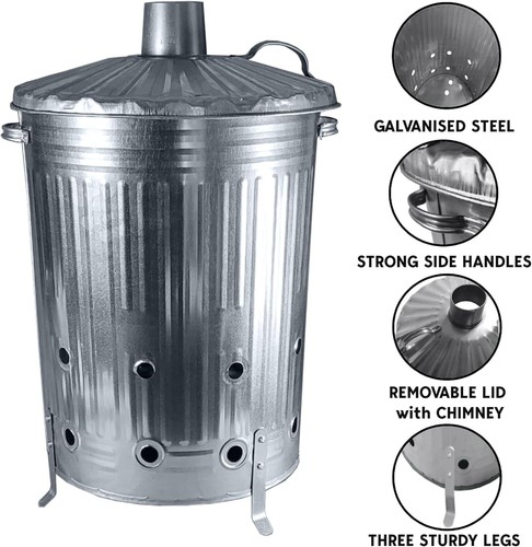90l galvanised metal - 90l,