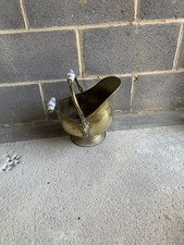 Vintage Brass Coal Bucket With