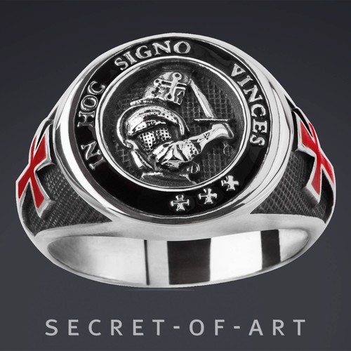 Knights templar ring silver - templar,