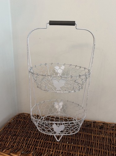 Vintage white wire tier - vintage,