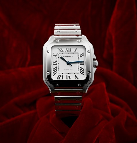 Cartier santos medium - medium, white