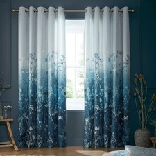 Clarissa Hulse Curtains Tania's Garden Midnight Blue Velvet Lined with Eyelets
