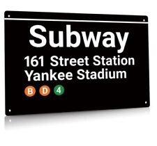 Yankee Stadium New York Subway Station Tin Sign 8x12"  + Free Subway Map