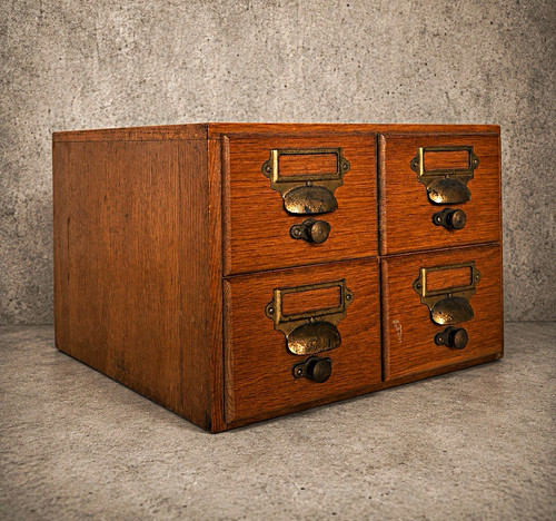 Vintage oak apothecary filing - vintage,