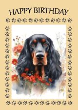 GORDON SETTER & FLOWERS DOG