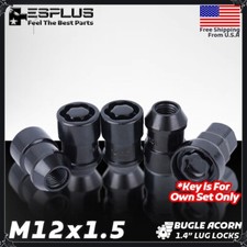 4pc Black M12x1.5 Acorn Wheel