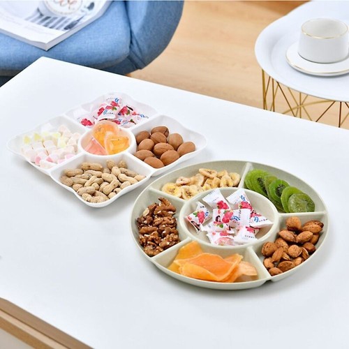 Section plate assorted snack - section,