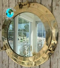 Nautical Brass 20" Porthole Window Face Mirror Ship Decor/Home Decor/Wall Decor