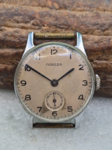 Vintage pobeda wristwatch made - wristwatch,