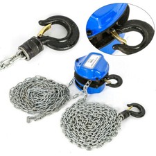 1 Ton 1000Kg Chain Block & Tackle Engine Lifting Hoist Pulley 4M Cable