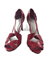 Fioni  Womens Sz 9 Night Red Strappy Adjustable Strap Stiletto Pumps Heels Shoes