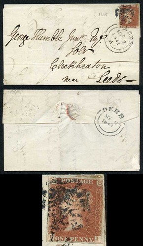 1841 penny red with - (oi), a