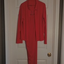 Red Pant Suit Set Jacket Long