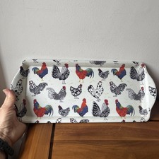 Tray Ulster Weavers Cockerels Hens Chickens Melamine Rectangle 17x39cm cosy 