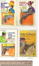 Set of 4 Miniature   Die-cast Metal  Cap Guns