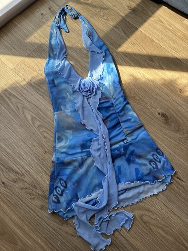 Y2k blue abstract mesh - abstract,