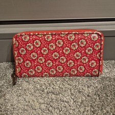 Cath Kidston Red Floral Zip Around Wallet GORGEOUS 