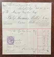 1896 Thomas Mills & Sons, Corn Millers, Kings Corn Mill, Stalybridge Invoice