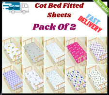 2 x Cot Bed Fitted Sheets Soft