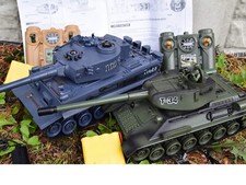 Large Interactive RC Twin Battle Tank Radio Remote Control Tank Tiger-I Vs T-34