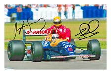 Ayrton Senna & Nigel Mansell Signed A4 Photo Print Autograph Formula 1
