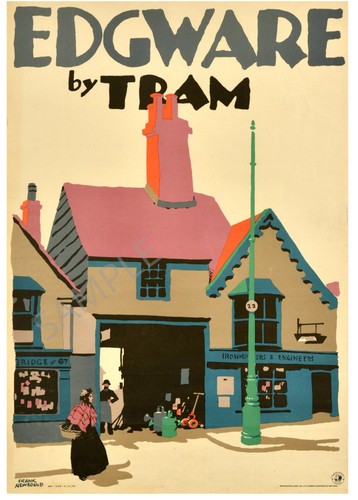 Vintage railway poster edgware - poster,