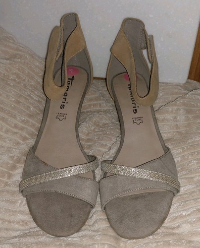 Tamaris leather suede heeled - leather,