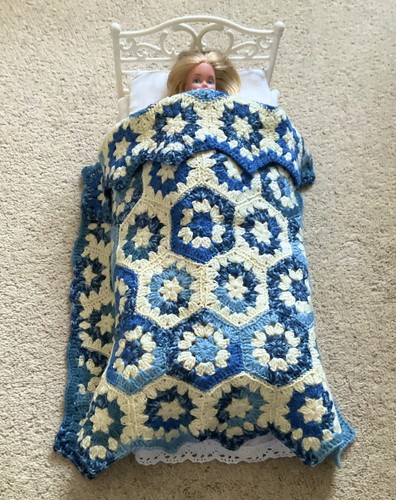 Hand crochet ply wool throw - wool,